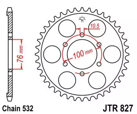 Звезда задняя JT JTR827.48 для мотоциклов