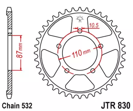 Звезда задняя JT JTR830.45 для мотоциклов