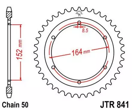 Звезда задняя JT JTR841.42 для мотоциклов