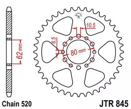 Звезда задняя JT JTR845.47 для мотоциклов