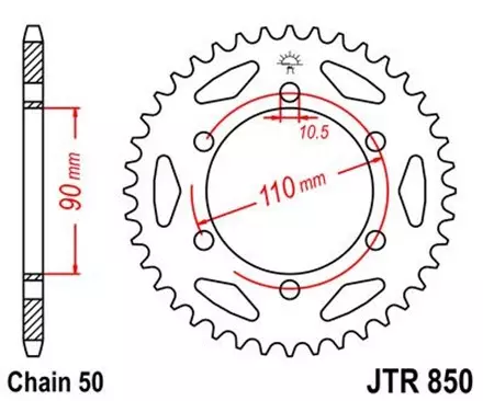 Звезда задняя JT JTR850.34 для мотоциклов