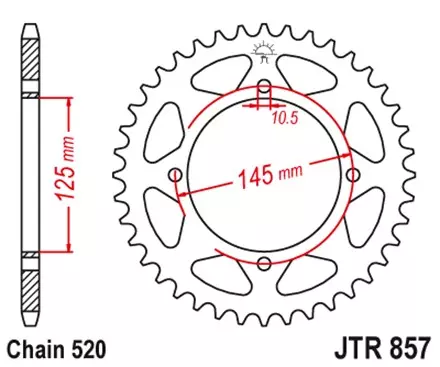 Звезда задняя JT JTR857.41 для мотоциклов