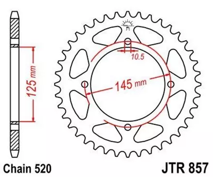 Звезда задняя JT JTR857.45 для мотоциклов