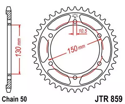 Звезда задняя JT JTR859.44 для мотоциклов
