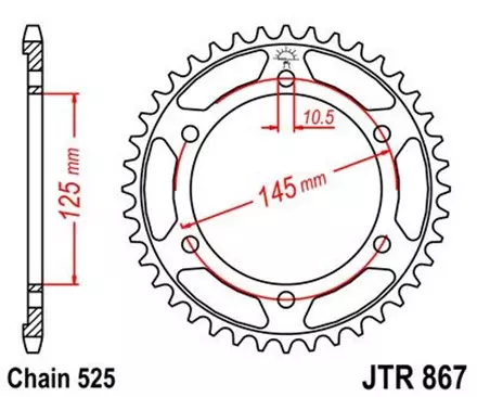 Звезда задняя JT JTR867.43 для мотоциклов