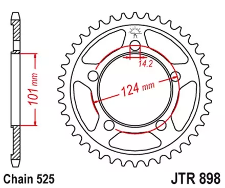 Звезда задняя JT JTR898.41ZBK для мотоциклов