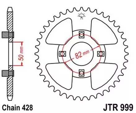 Звезда задняя JT JTR999.42 для мотоциклов