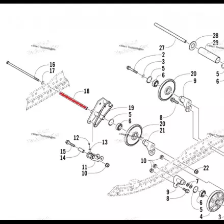 Втулка ролика подвески снегохода Arctic Cat T660, BEARCAT, PANTHER, PANTERA 05-08 2604-737
