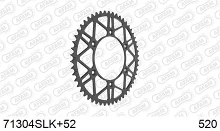 71304SLK+52 звезда задняя (ведомая) стальная, самоочищающаяся, облегченная, 520, AFAM (JTR897.52)