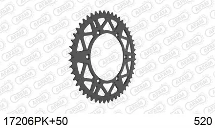Звезда задняя AFAM 17206PK+50 для мотоцикла