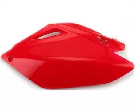 Щиток бокового номера с крышкой фильтр. коробки CRF250R '2014-17, CRF450R '2013-16 Red