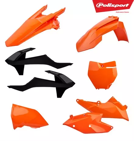 Комплект пластика Enduro KTM EXC, EXC-F, XC-W, XCF-W '2017-19 оранжевый Oem (17)
